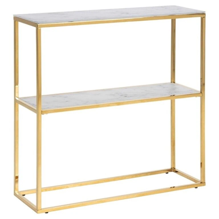 Luvano Sidetable Wit Goud 79cm