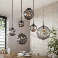 Mika 6-lichts Hanglamp Smoke