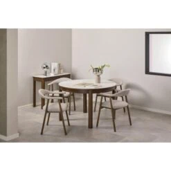 Mirano Uitschuifbare Eettafel Rond Keramiek 120cm