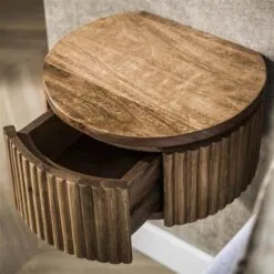Namra zwevend Nachtkastje rond Mangohout 30cm