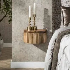 Namra zwevend Nachtkastje rond Mangohout 30cm