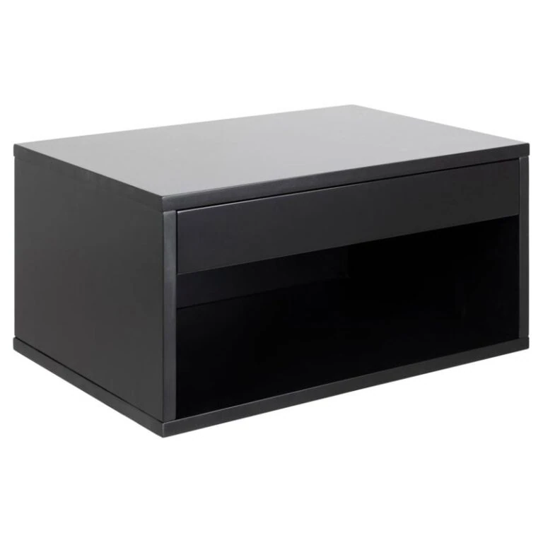 Olira zwevend Nachtkastje Zwart 50cm
