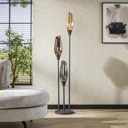 Olmo 3-lichts Vloerlamp Mixglas