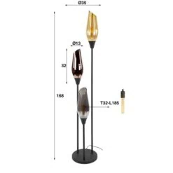 Olmo 3-lichts Vloerlamp Mixglas