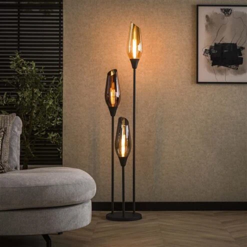 Olmo 3-lichts Vloerlamp Mixglas