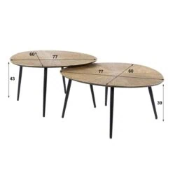 Rivo Salontafel set van 2 Organisch Brons