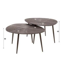 Russell Salontafel set van 2 organisch Brons