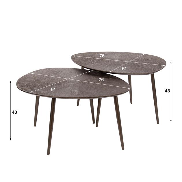 Bijzettafels Nesttafels Buisframe Chroom Rookglas jaren 60