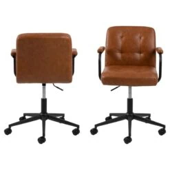 Sorelle Bureaustoel Bruin PU Leer