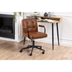 Sorelle Bureaustoel Bruin PU Leer
