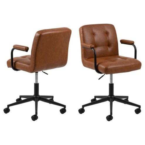 Sorelle Bureaustoel Bruin PU Leer