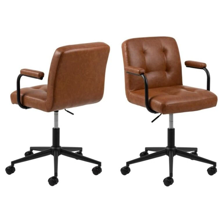 Sorelle Bureaustoel Bruin PU Leer