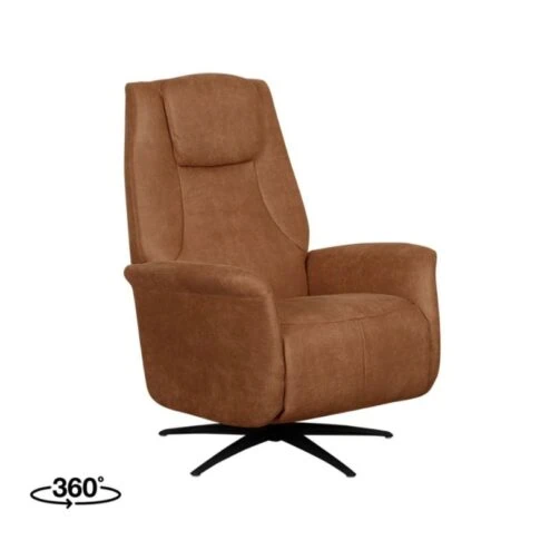 Stockholm Fauteuil Cognac Microleder Elektrisch