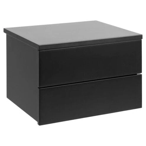 Svea zwevend Nachtkastje 2 lade Zwart 37cm