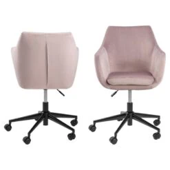 Tarella Bureaustoel met armleuning Roze Stof