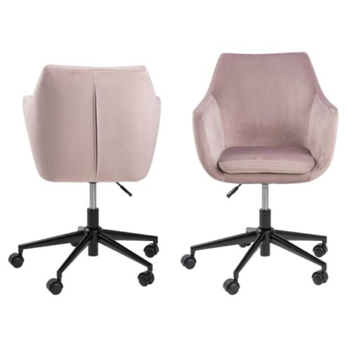 Tarella Bureaustoel met armleuning Roze Stof
