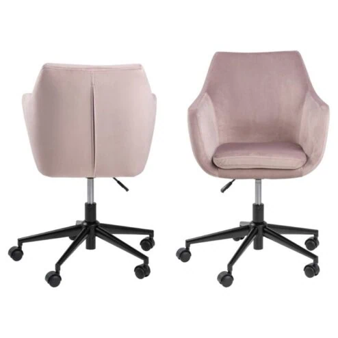 Tarella Bureaustoel met armleuning Roze Stof