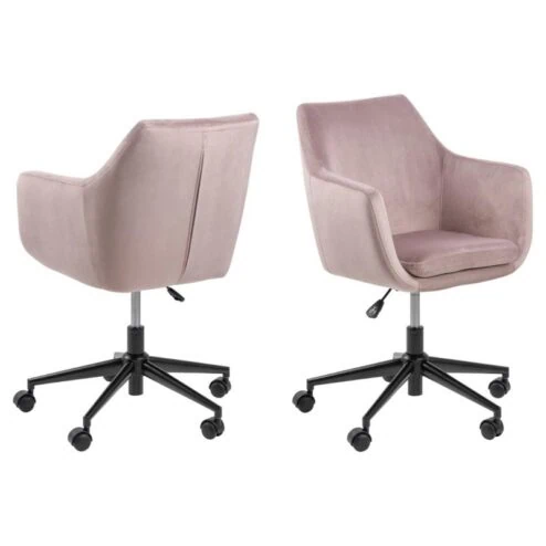 Tarella Bureaustoel met armleuning Roze Stof