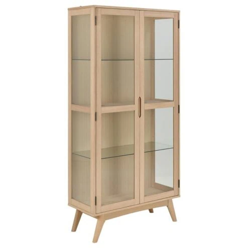 Tuvra Vitrinekast Hoog Naturel Eiken 94cm