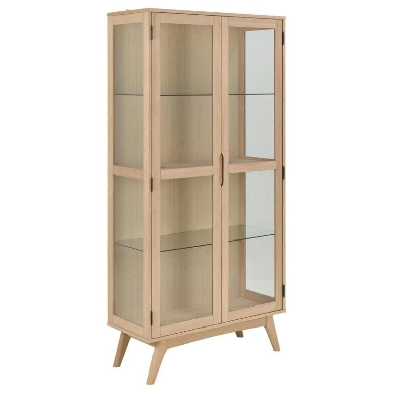 Tuvra Vitrinekast Hoog Naturel Eiken 94cm