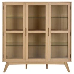 Tuvra Vitrinekast Laag Naturel Eiken 140cm