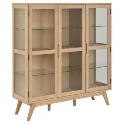 Tuvra Vitrinekast Laag Naturel Eiken 140cm