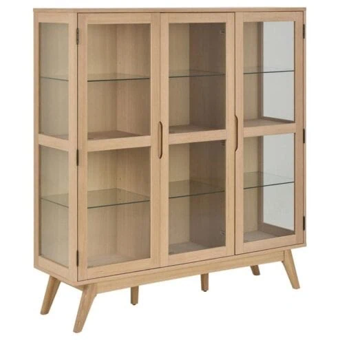 Tuvra Vitrinekast Laag Naturel Eiken 140cm