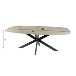 Vario Eettafel deens ovaal Keramiek zand 180cm