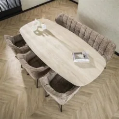 Vario Eettafel deens ovaal Keramiek zand 215cm