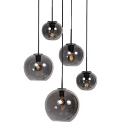 Zavi 5-lichts Getrapte Hanglamp Smoke Bol