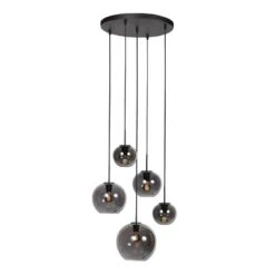 Zavi 5-lichts Getrapte Hanglamp Smoke Bol