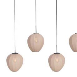 Zavi 5-lichts Hanglamp Crème Stof