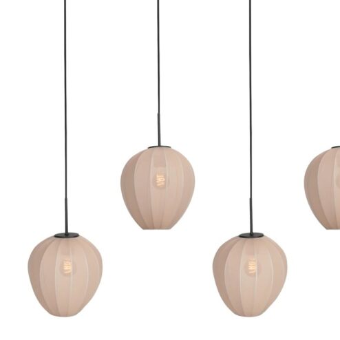 Zavi 5-lichts Hanglamp Crème Stof