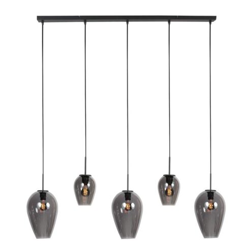 Zavi 5-lichts Hanglamp Smoke Langwerpig