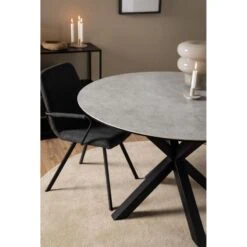 Zuvio Eettafel Rond Grijs Keramiek 120cm