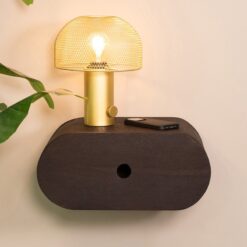 Zwevend Nachtkastje Rise Espresso Mangohout 45cm