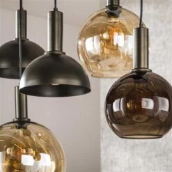 Clemenza 7-lichts Hanglamp Bruin/Amber