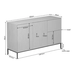 Dressoir Martin Bruin 165cm (3)