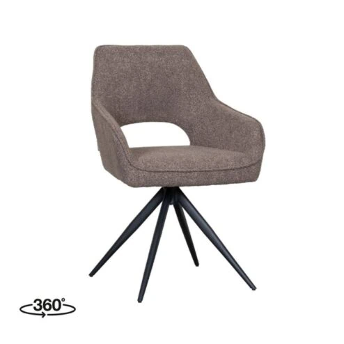 Eetkamerstoel Finley Bruin Boucle