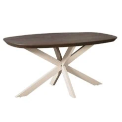 Eettafel Martin Deens ovaal Bruin Zand poot 160cm