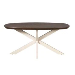 Eettafel Martin Deens ovaal Bruin Zand poot 160cm