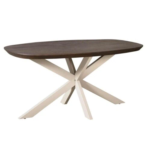 Eettafel Martin Deens ovaal Bruin Zand poot 160cm