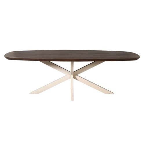 Eettafel Martin Deens ovaal Bruin Zand poot 280cm