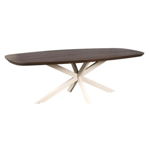 Eettafel Martin Deens ovaal Bruin Zand poot 280cm