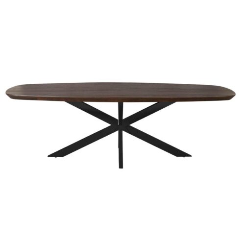 Eettafel Martin Deens ovaal Bruin Zwarte poot 240cm