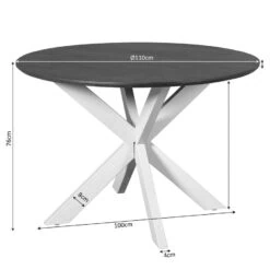 Eettafel Martin rond Bruin Zand poot 110cm