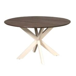 Eettafel Martin rond Bruin Zand poot 150cm