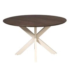 Eettafel Martin rond Bruin Zand poot 150cm