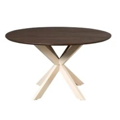 Eettafel Martin rond Bruin Zand poot 150cm