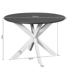 Eettafel Martin rond Bruin Zwarte poot 130cm